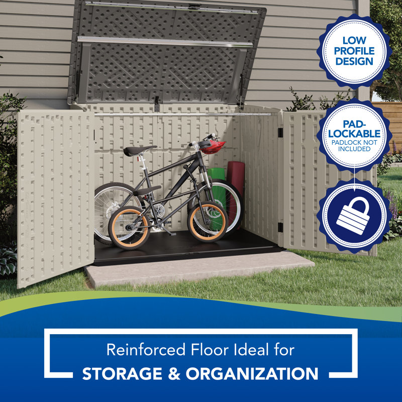 Suncast 6 ft x 4ft. D Stow Away Horizontal Storage Shed